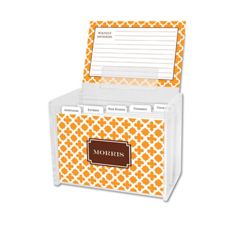 boatman geller bristol tile tangerine recipe box