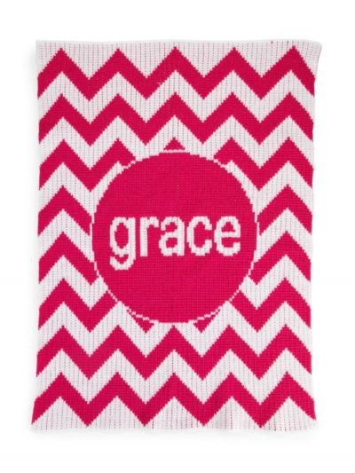 personalized chevron blanket