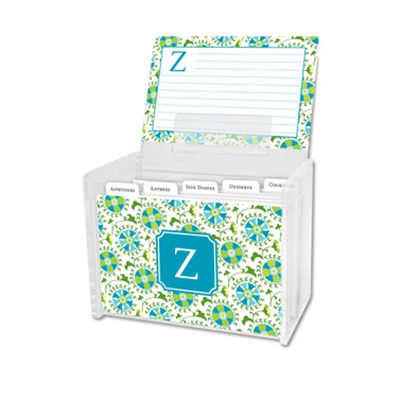boatman geller suzani teal recipe box