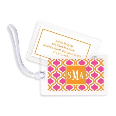 boatman geller kate tangerine & raspberry bag tags