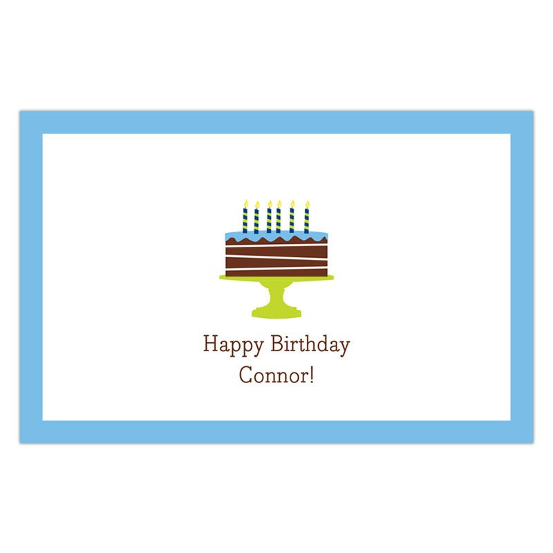 boatman geller birthday cake blue placemat