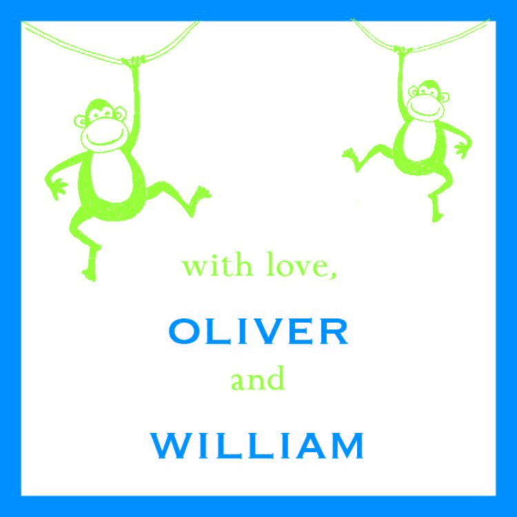personalized children's monkey gift stickers