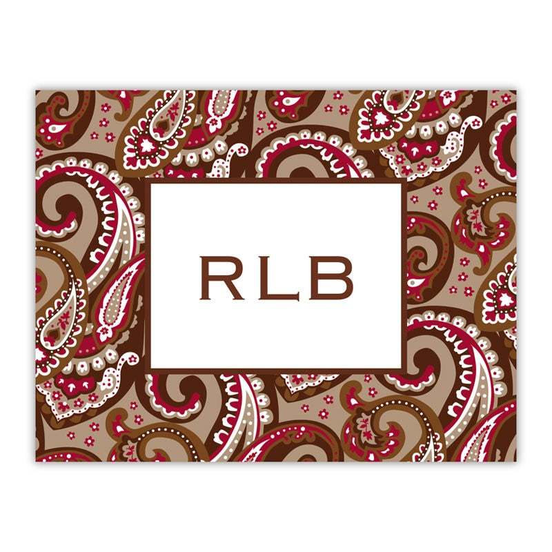 boatman geller ellie paisley brown & tan foldover notes