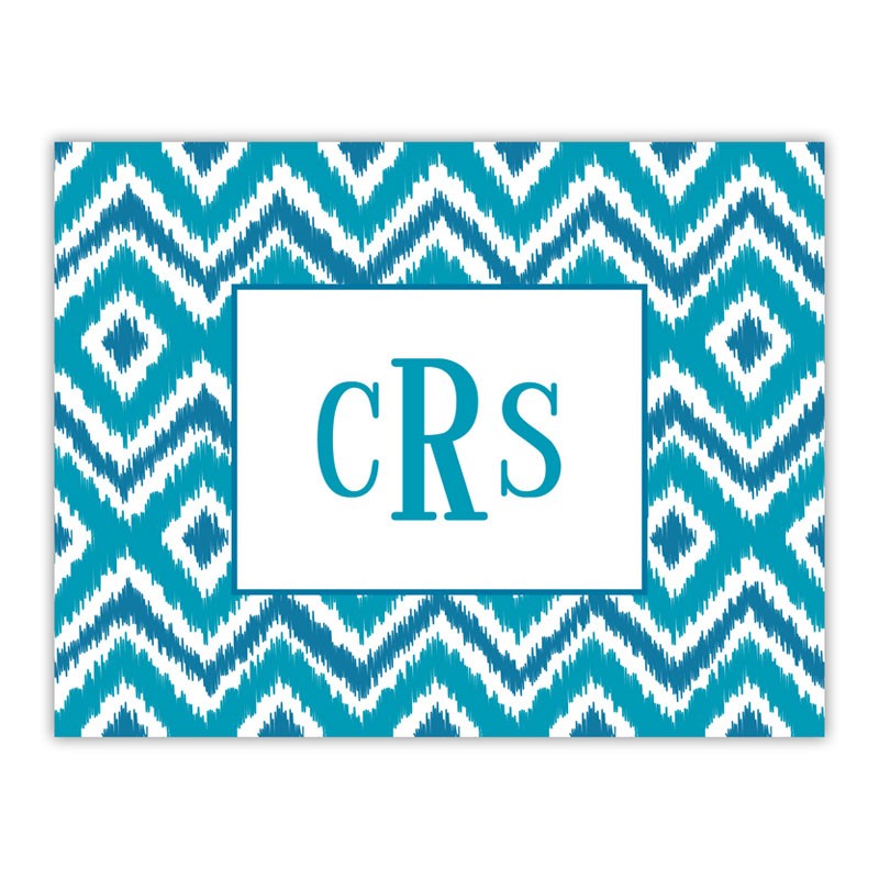 boatman geller ikat turquoise foldover note