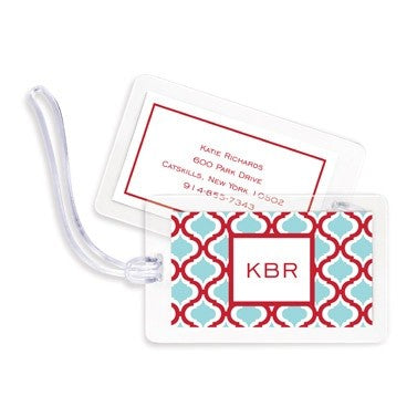 boatman geller kate red & teal bag tags