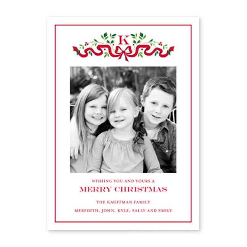 boatman geller ribbon holiday photocard