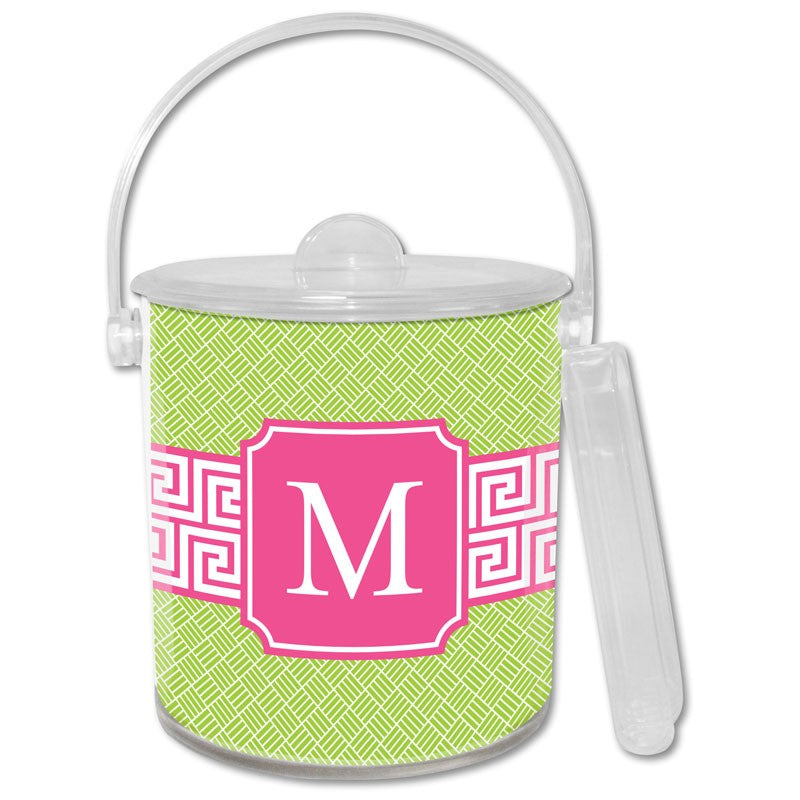 boatman geller greek key band pink ice bucket