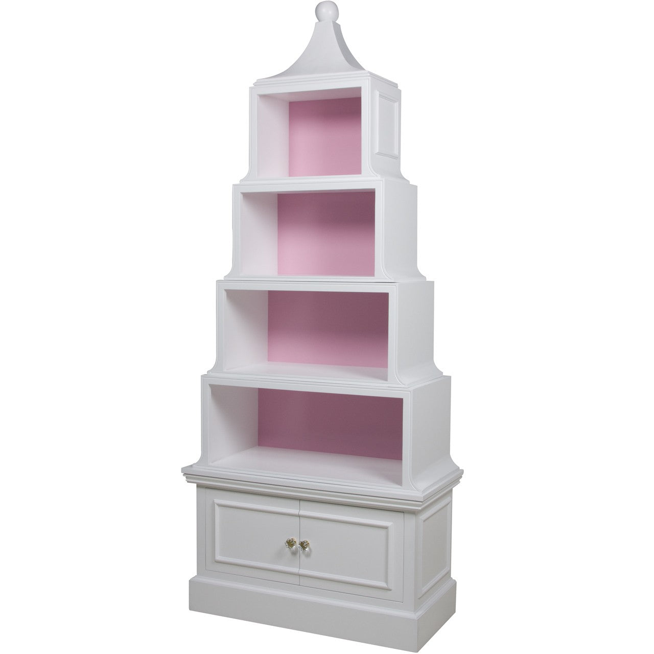 Pagoda Bookcase White And Pink