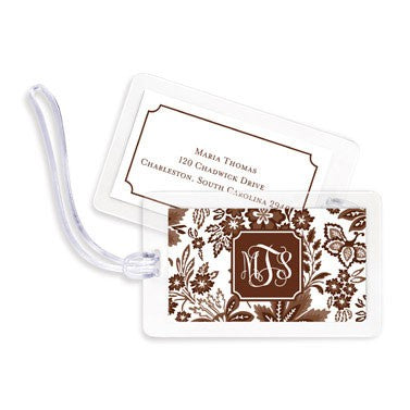 boatman geller classic floral brown bag tags