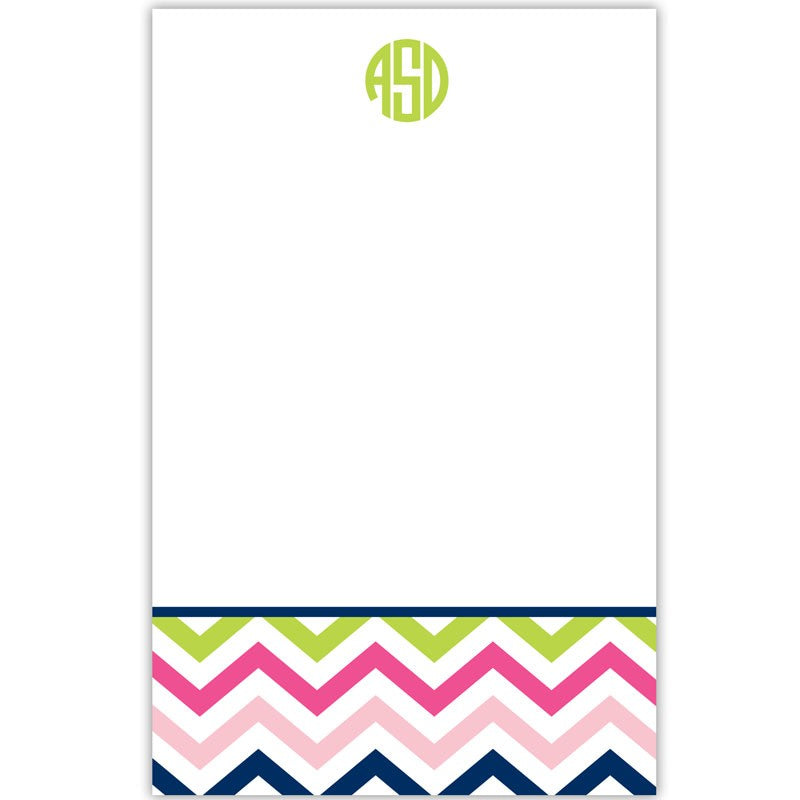 boatman geller chevron pink, navy and lime notepad
