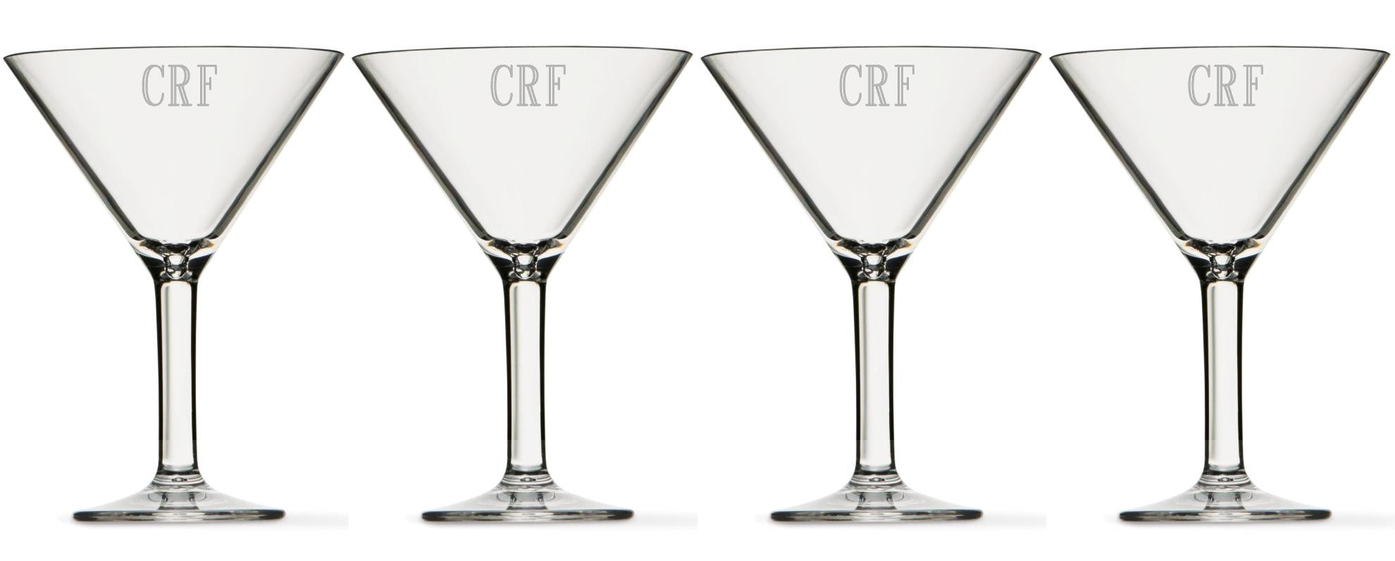 personalized cocktail stemware - (set of 4 glass)