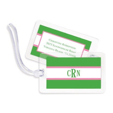 boatman geller stripe kelly & bubblegum bag tags