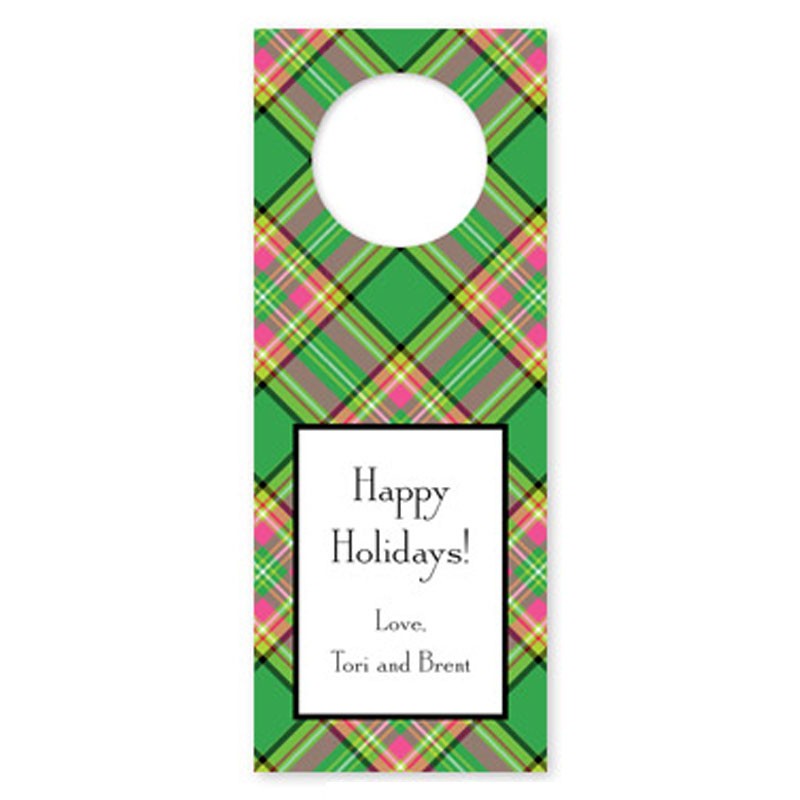 boatman geller preppy plaid wine tags