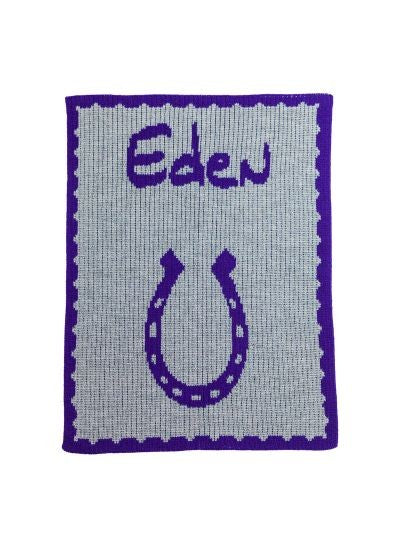 personalized blanket with horseshoe