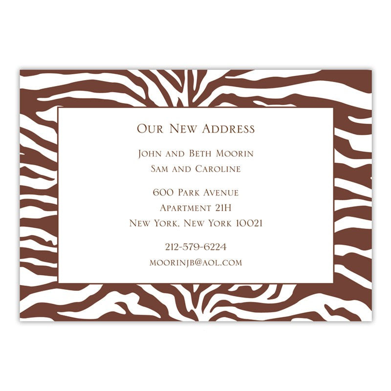 boatman geller zebra chocolate flat notecards