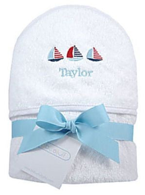 sailboats personalized hooded towel