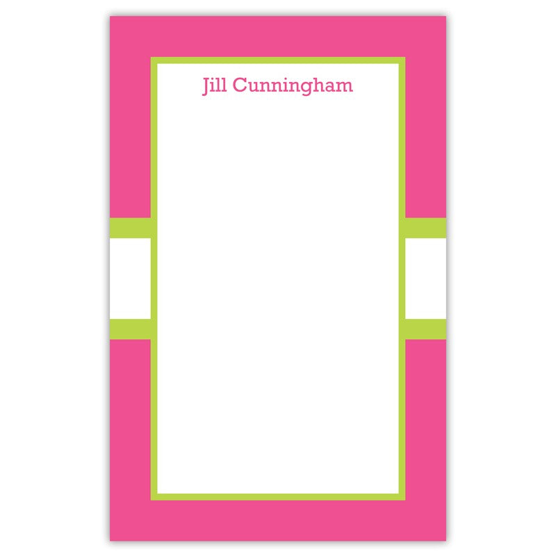boatman geller stripe raspberry & lime notepad