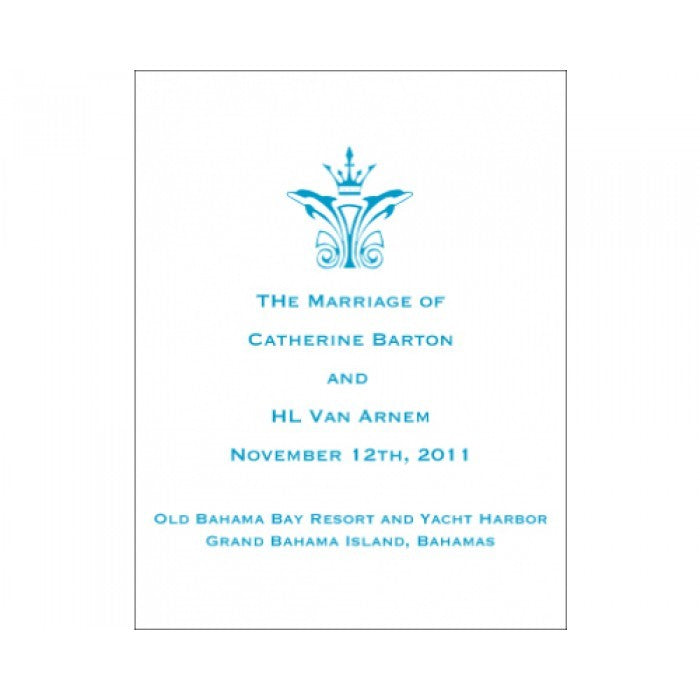 catherine & harold wedding program cover card