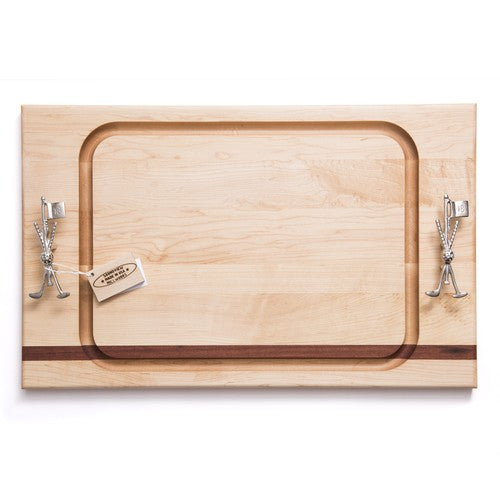 soundview millworks golf clubs and flag stick steak handle board