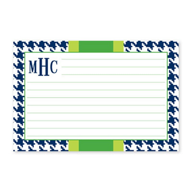 boatman geller alex houndstooth navy recipe card