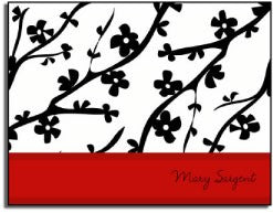 personalized everyday notes red cherry blossom