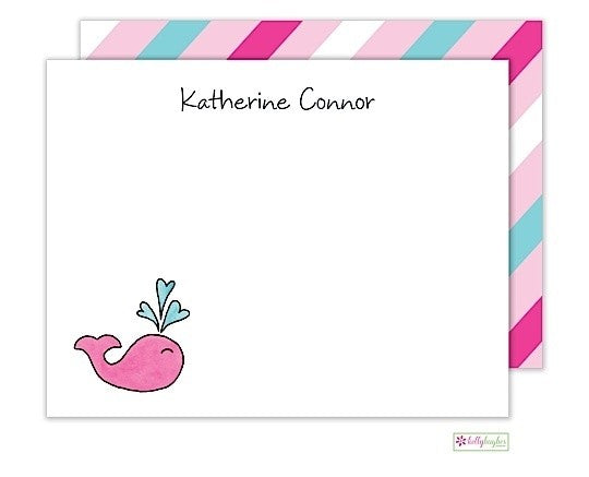 personalized - preppy whale flat notes