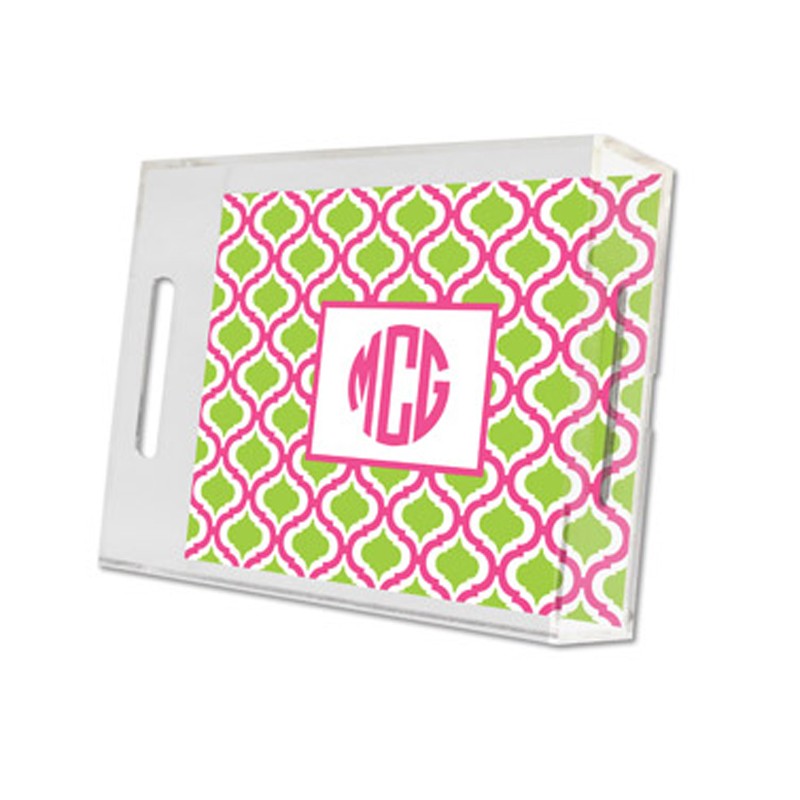 kate raspberry & lime lucite tray - small