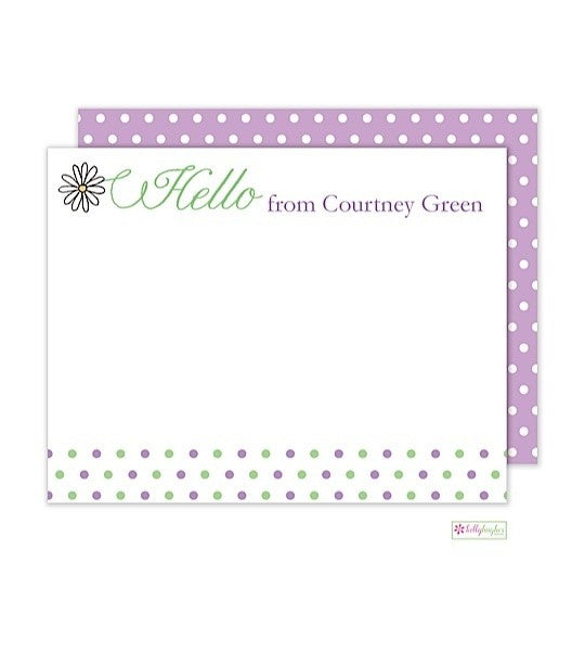 personalized - daisy dots flat notes
