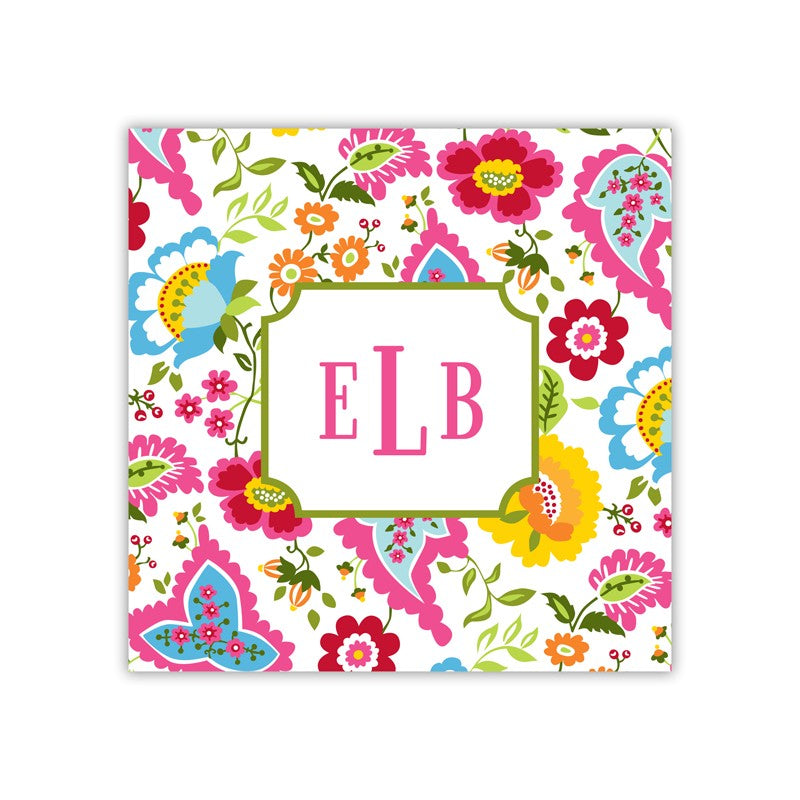 bright floral square paper coaster set of 50
