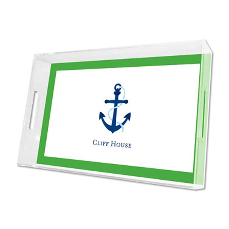 icon anchor with border lucite tray - large