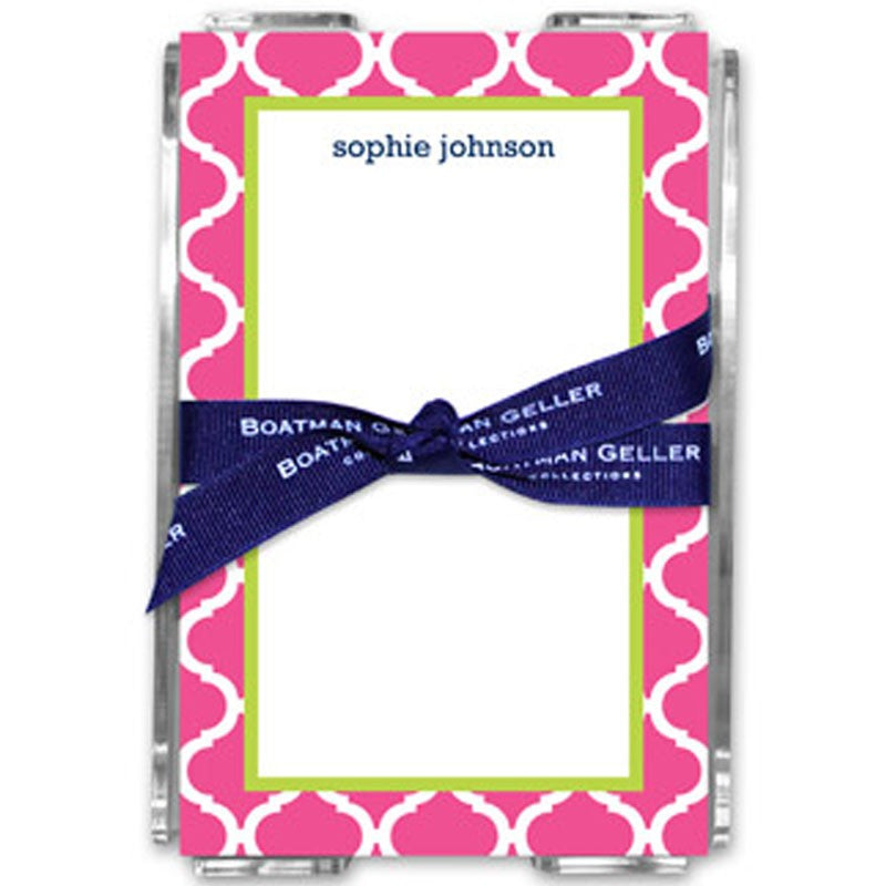 boatman geller ann tile raspberry note sheets in acrylic note sheets