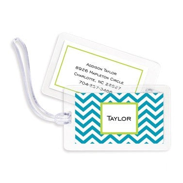 boatman geller chevron turquoise bag tags