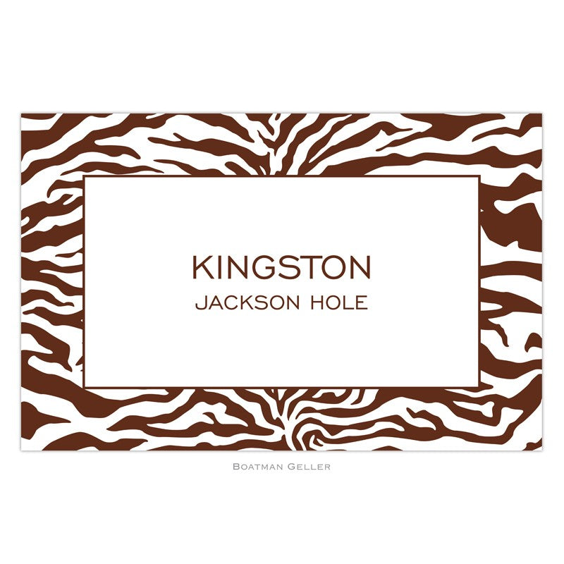 boatman geller zebra chocolate placemat
