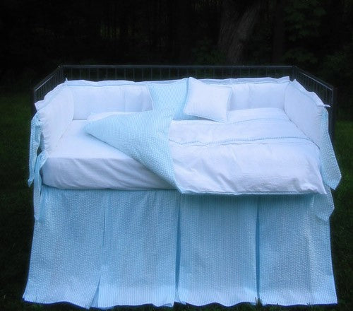 Cape Cod Crib Bedding Set by Lulla Smith — Cotton Seersucker Nursery Bedding