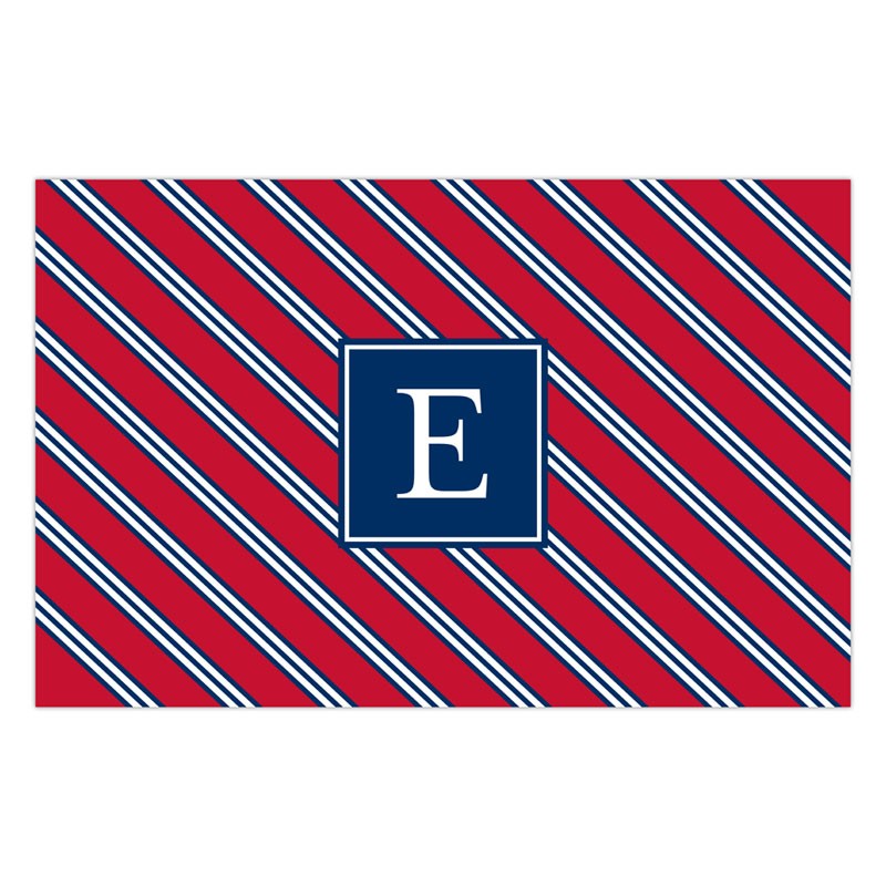 boatman geller repp tie red & navy placemat