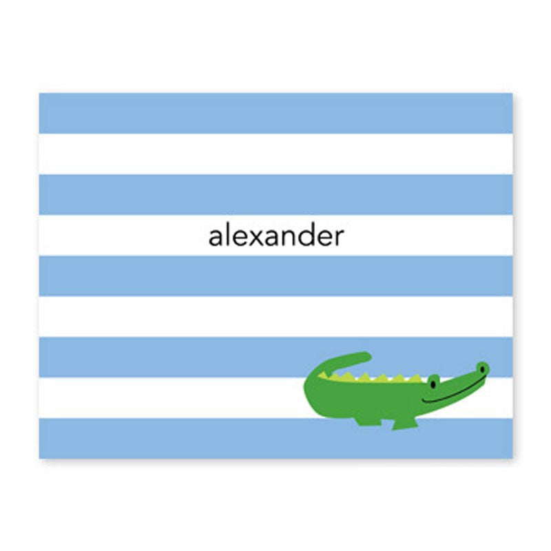 boatman geller alligator stripe blue fold over note