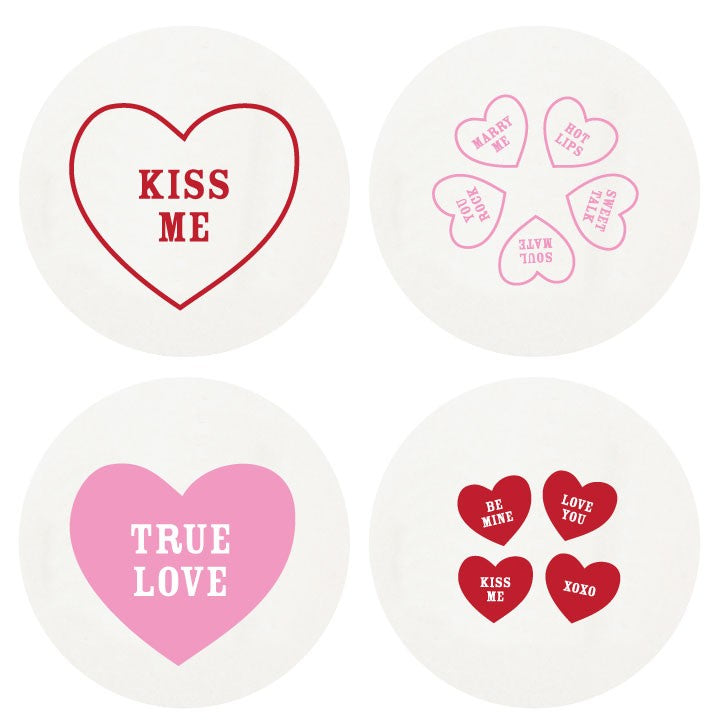 Letterpressed Conversation Heart Coasters