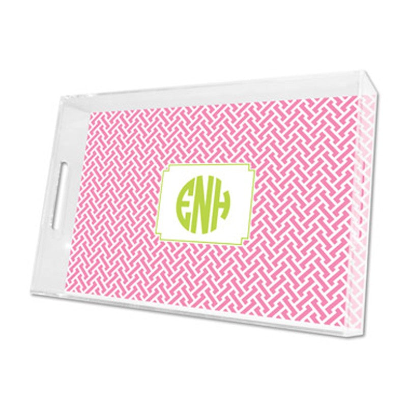 stella pink lucite tray - large