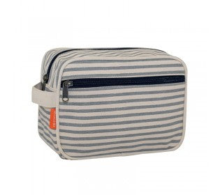 lined travel kit - striped gray