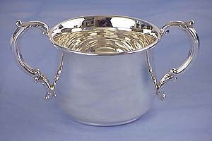 personalized sterling silver baby cup - double handle