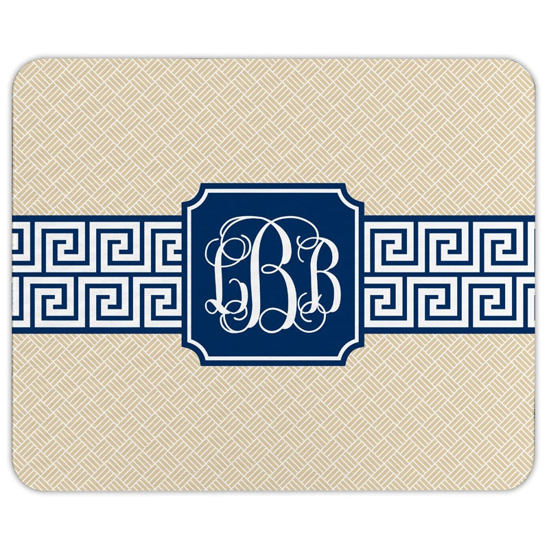 boatman geller greek key band navy mouse pad