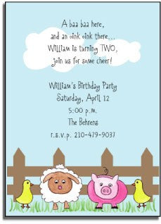 personalized invitations farm friends