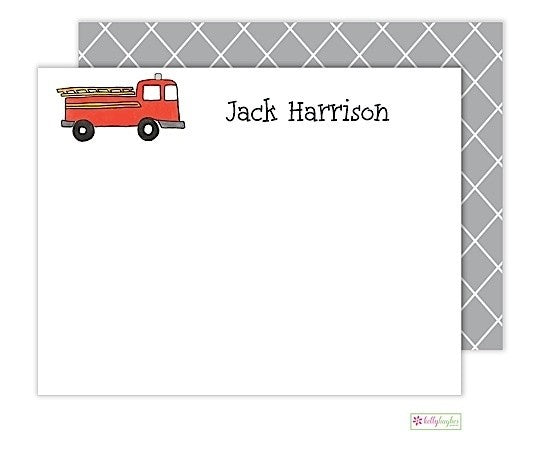 personalized - firetruck flat notes