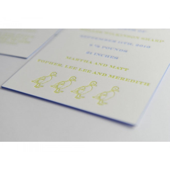 letterpress duck baby announcement - welles