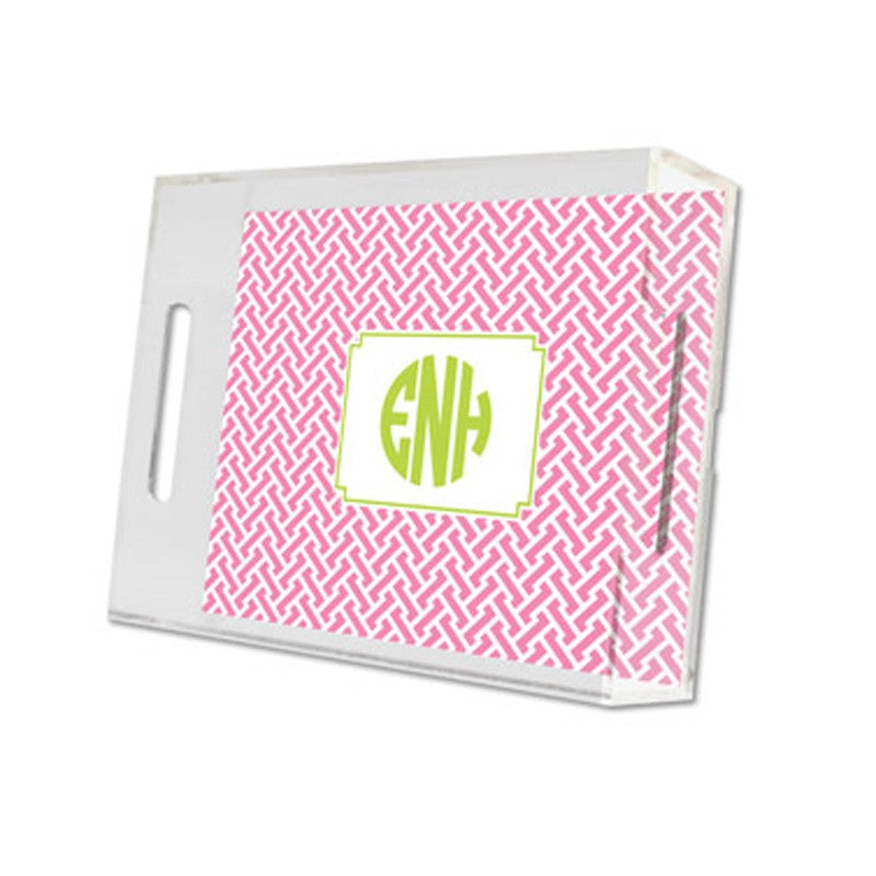 stella pink lucite tray - small