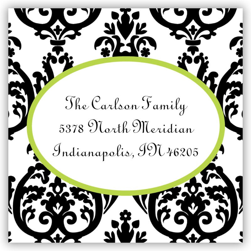 boatman geller madison damask white with black square sticker
