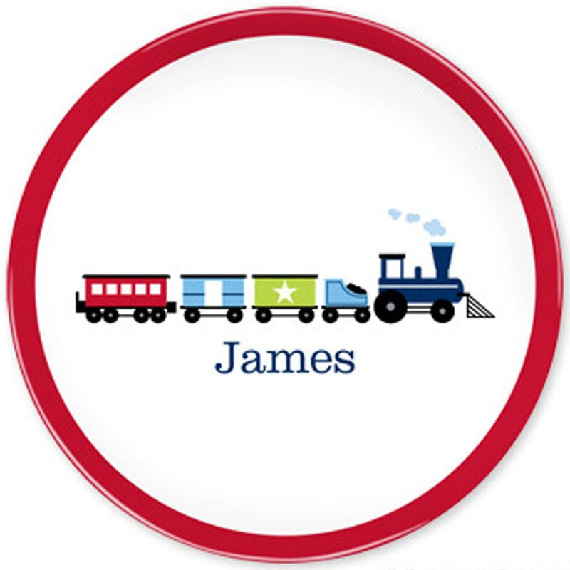 boatman geller choo choo train plate