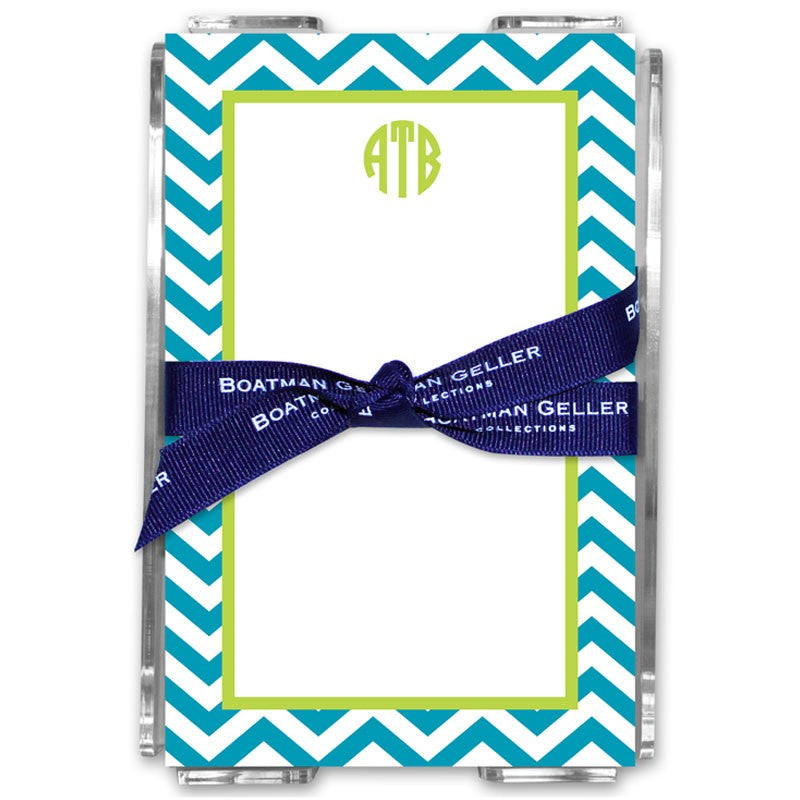 boatman geller chevron turquoise note sheets in acrylic note sheets