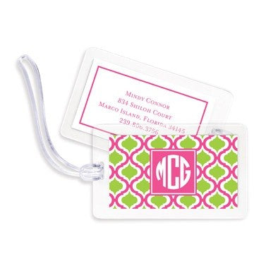 boatman geller kate raspberry & lime bag tags