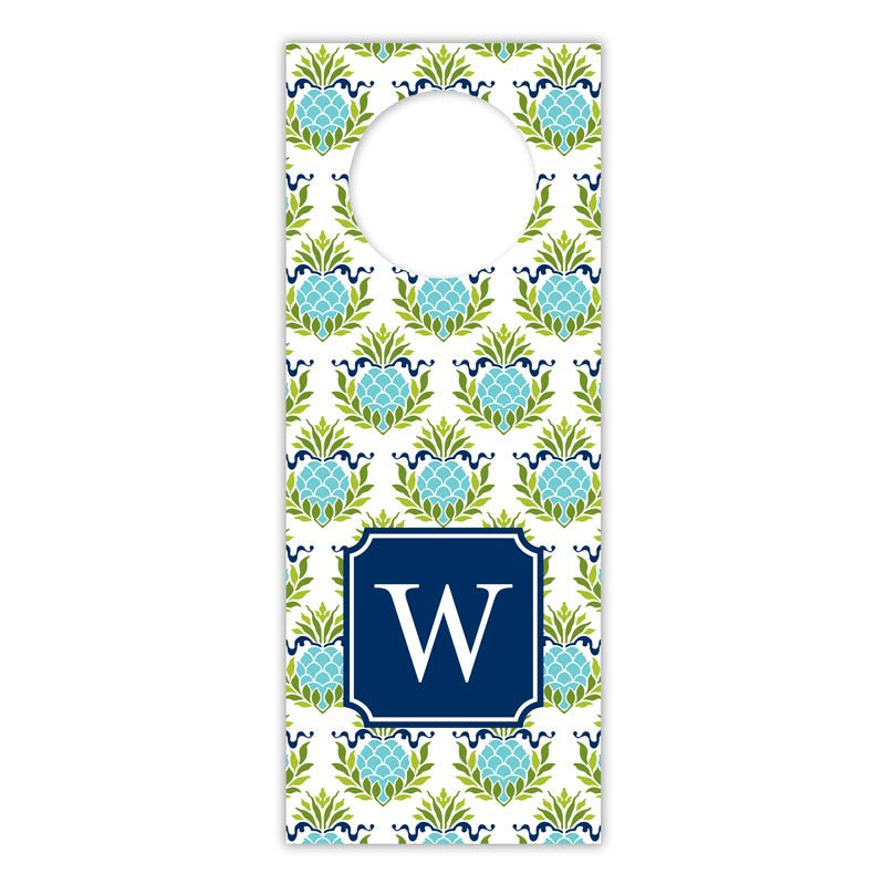 boatman geller pineapple repeat teal wine tags